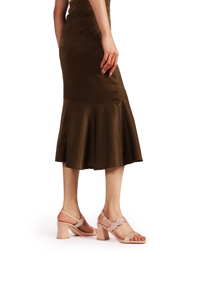 QUEEN HELENA Sandalias elegantes con pedrería, zapatos abiertos de tacón medio para mujer ZM9637