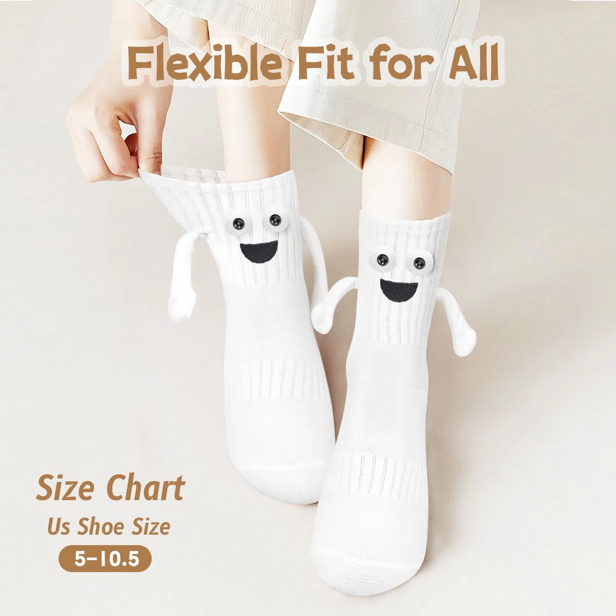 2 pares de calcetines magnéticos que se sostienen de la mano, regalos divertidos para mujeres, hombres, adolescentes, parejas, rellenos de calcetines de Navidad, regalos de broma