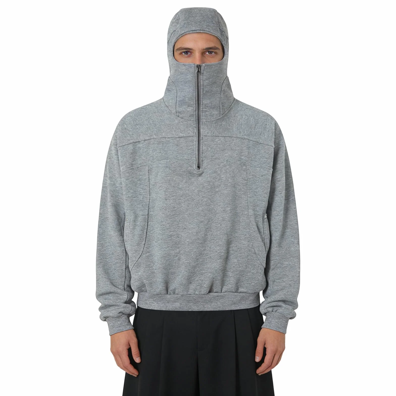 Sudadera para Hombre con Capucha Y Pasamontañas Sudaderas con Capucha Invierno Chaqueta Cálida Pasamontañas Chaqueta De Manga Larga Abrigo De Entretiempo