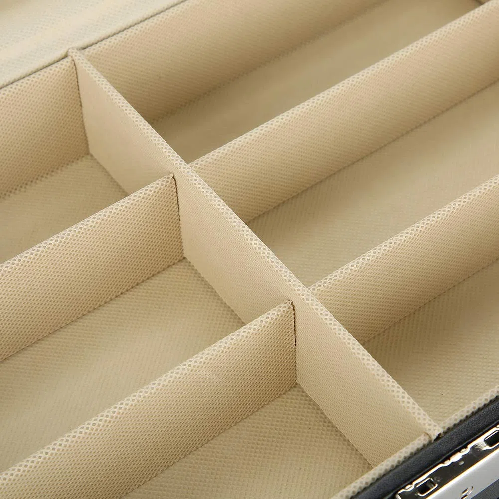 YUYTE Estuche de Almacenamiento para Anteojos, Organizador de Anteojos, Caja Expositora para Gafas de Sol, 12 Ranuras, Doble Capa con Cubierta Transparente para Uso Personal o