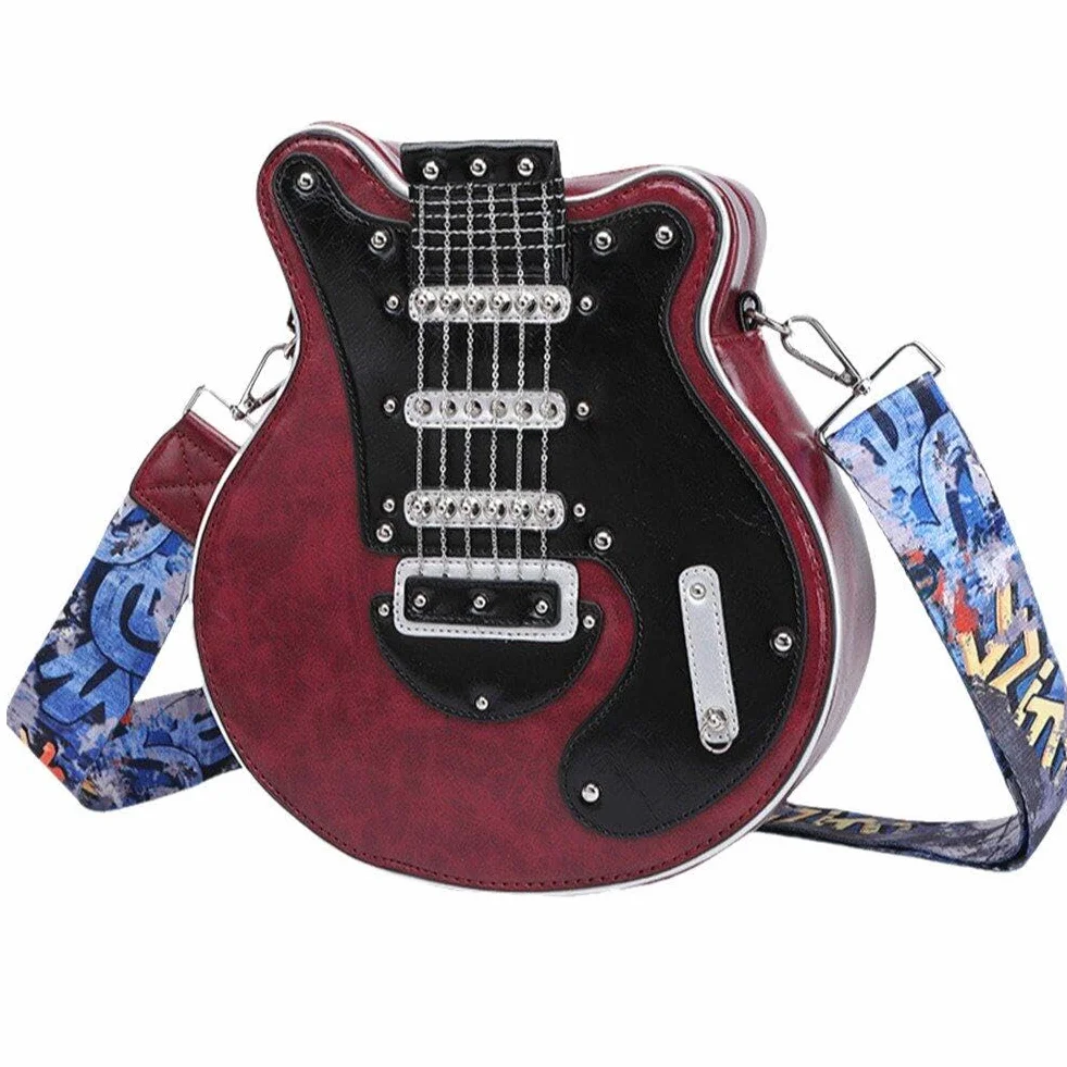 Bolso Bandolera con Forma De Guitarra para Mujeres Y Hombres, Bolso De Hombro De Piel Sintética, Bolso De Mano, Regalo para Guitarra