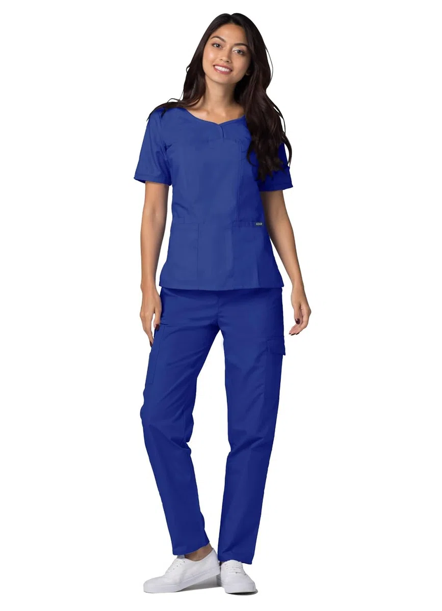 Adar Uniformes médicos - Casaca médica para Mujer con Cuello en v - 628 - Royal Blue - S