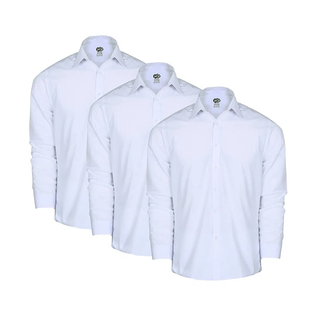 Echo Plus Uniform Boys - Paquete de 3 camisetas escolares blancas de talla grande., blanco, 14-15 Años