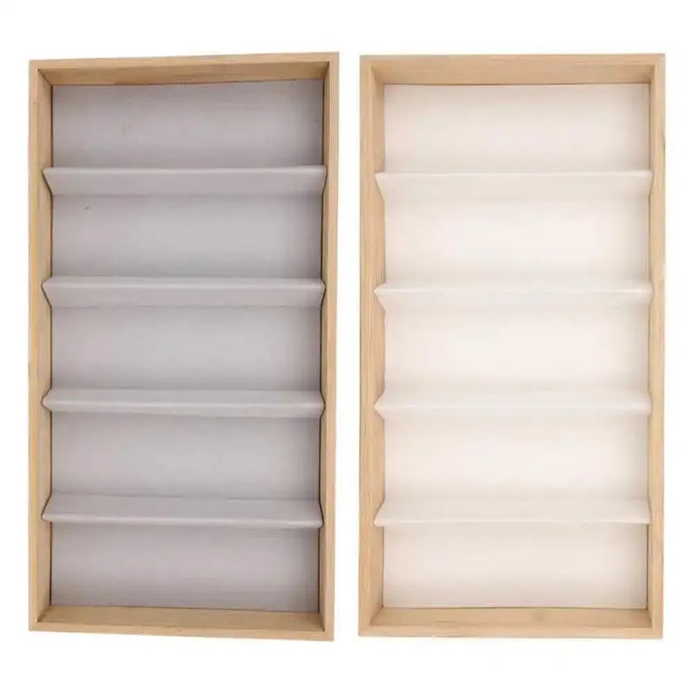 Expositor de gafas, 5 rejillas de cristal para joyería, organizador, estuche de ranura para gafas de sol, caja expositora para relojes, soporte para montura de gafas, gafas de sol R (blanco)