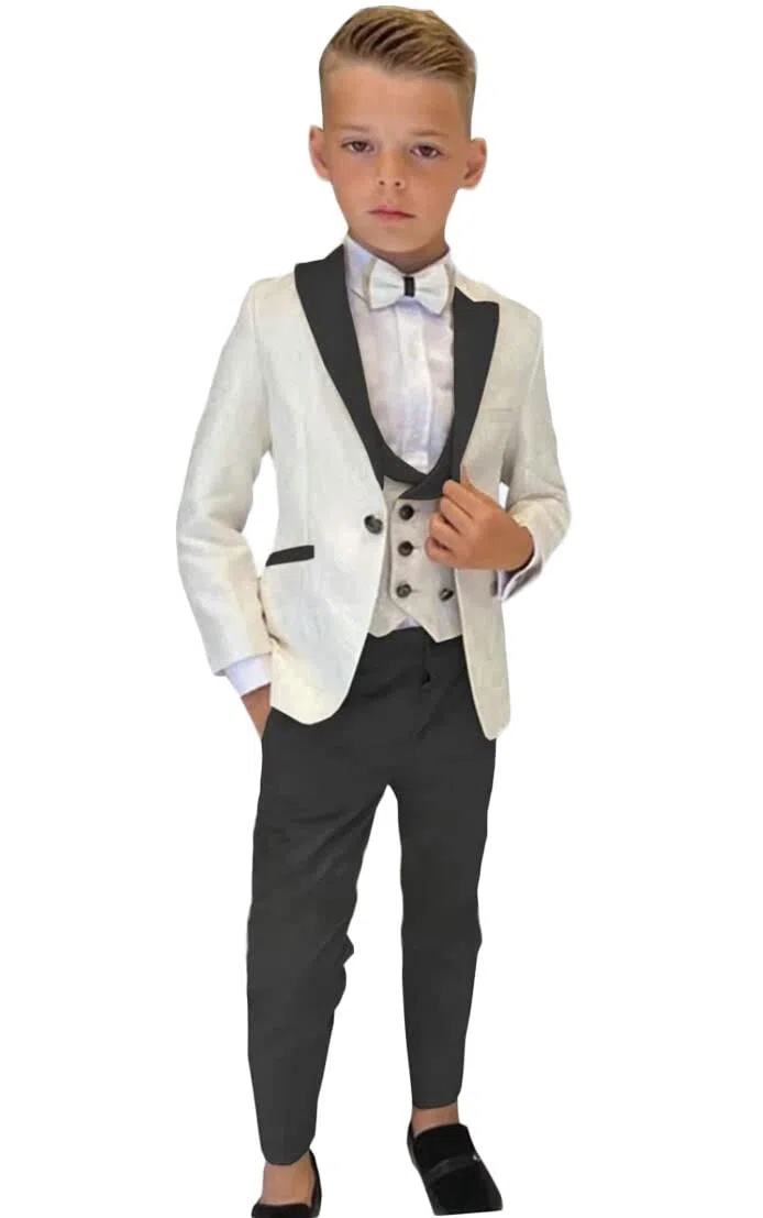 Conjunto de trajes de 3 piezas para niños, conjunto de pantalones de boda, página de fiesta, baile formal