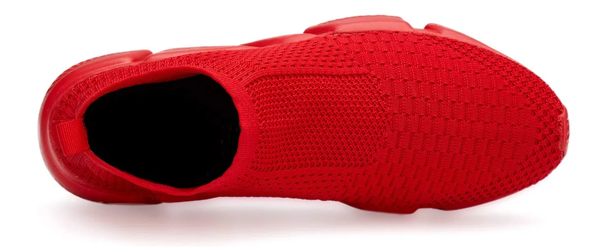 Santiro Zapatillas de correr para hombre, Zapatos transpirables, de punto, ligeras, deportivas, informales, deportivas., Rojo (Rojo), 40 EU