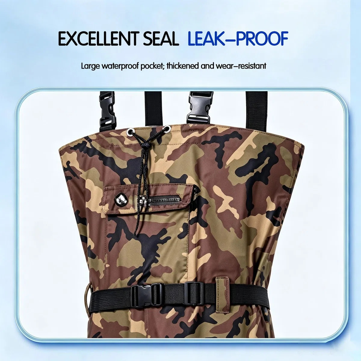 Vadeadores de Pesca para Hombres PVC Vadeadores de Pesca con Botas de Antideslizante con Correa Ajustable Impermeables Transpirables Tallas 38-47 para la experiencia de aventura al aire libre