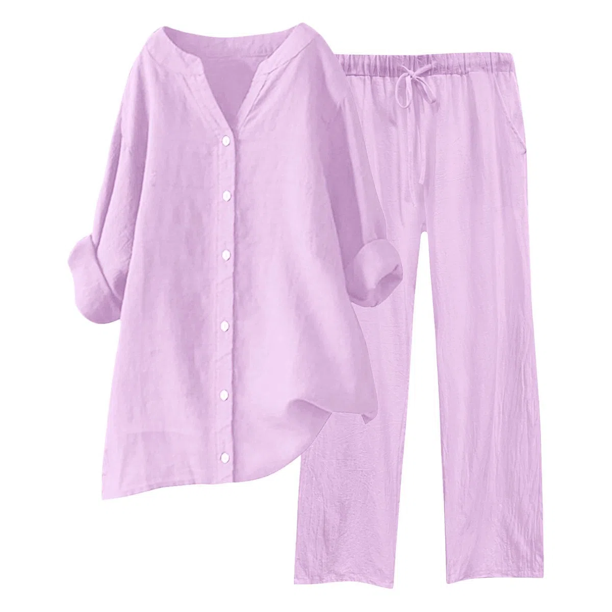Conjunto Mujer Verano 2 Piezas Moda raje de Primavera Ligero Chndal Blusa Pantalones Ropa Playa Vacaciones Deportivo Casa Trabajoconjunto de mujerAdecuado para IR al Trabajo