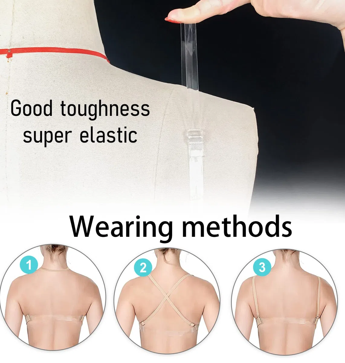 MOLLDAN Brasier profesional de ballet para mujeres y niñas, sin costuras, con correas transparentes ajustables, sin esponja