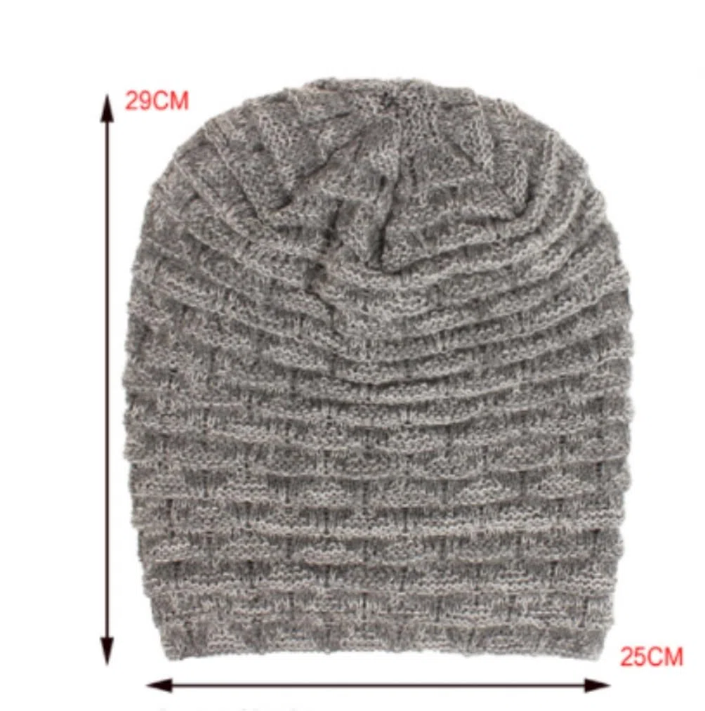 Invierno Calor Suave Gorros Gorro Para Hombres Y Mujeres, De Lana Térmico Cálido Para Invierno, Punto Holgado Grueso Con Calavera Gorro Cálido para Correr