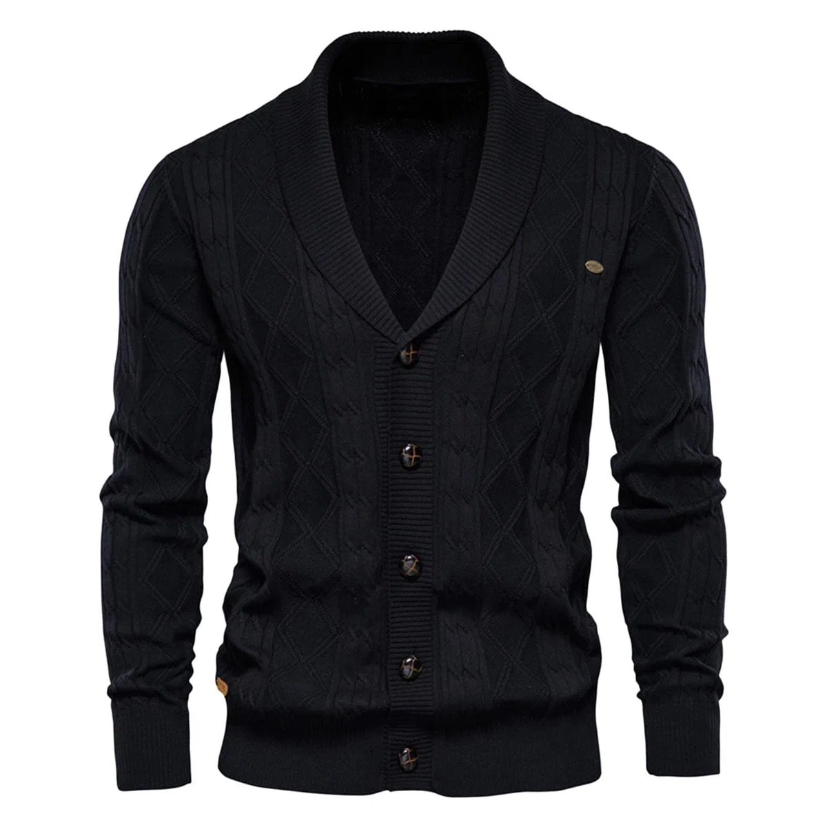 cárdigan de punto para hombre, cárdigan para hombre, chaqueta de punto para hombre con cierre de botones, chaqueta de lana, cuello de solapa, chaqueta de invierno, chaqueta de invierno, lisa,