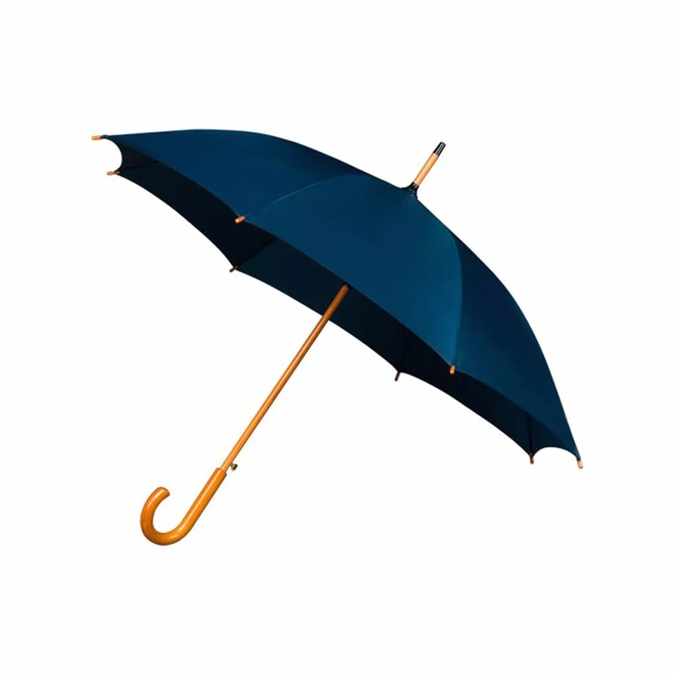 Falconetti Paraguas Largo – Apertura Automática – Resistente al Viento – Mango Curvo de Madera – 8 Varillas Fibra de Vidrio – Para Hombres y Mujeres – Paraguas Grande 102 cm Diámetro