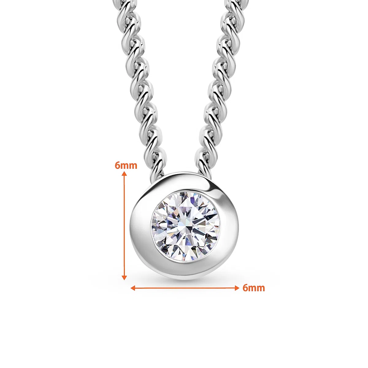 OROVI Collar de mujer de plata de ley 925 – Cadena de plata 925 para mujer, colgante de circonita, cadena de plata hipoalergénica de 46 cm, colgante de circonita, joya de plata, incluye elegante caja