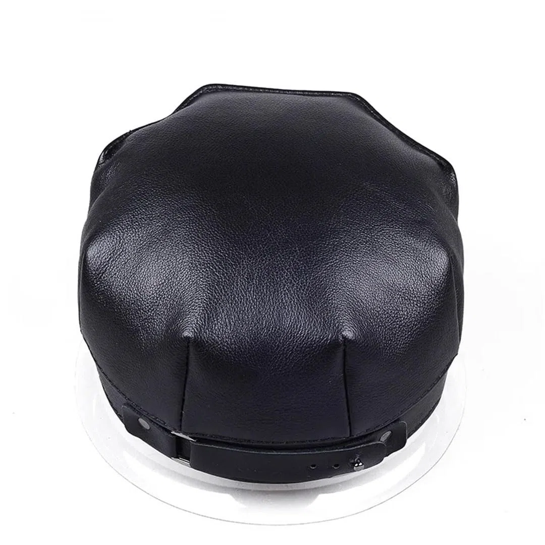 Gorro octogonal de primera capa de invierno para hombre, de piel de vacuno, cálido, protección auditiva, gorra militar con lengua de pato