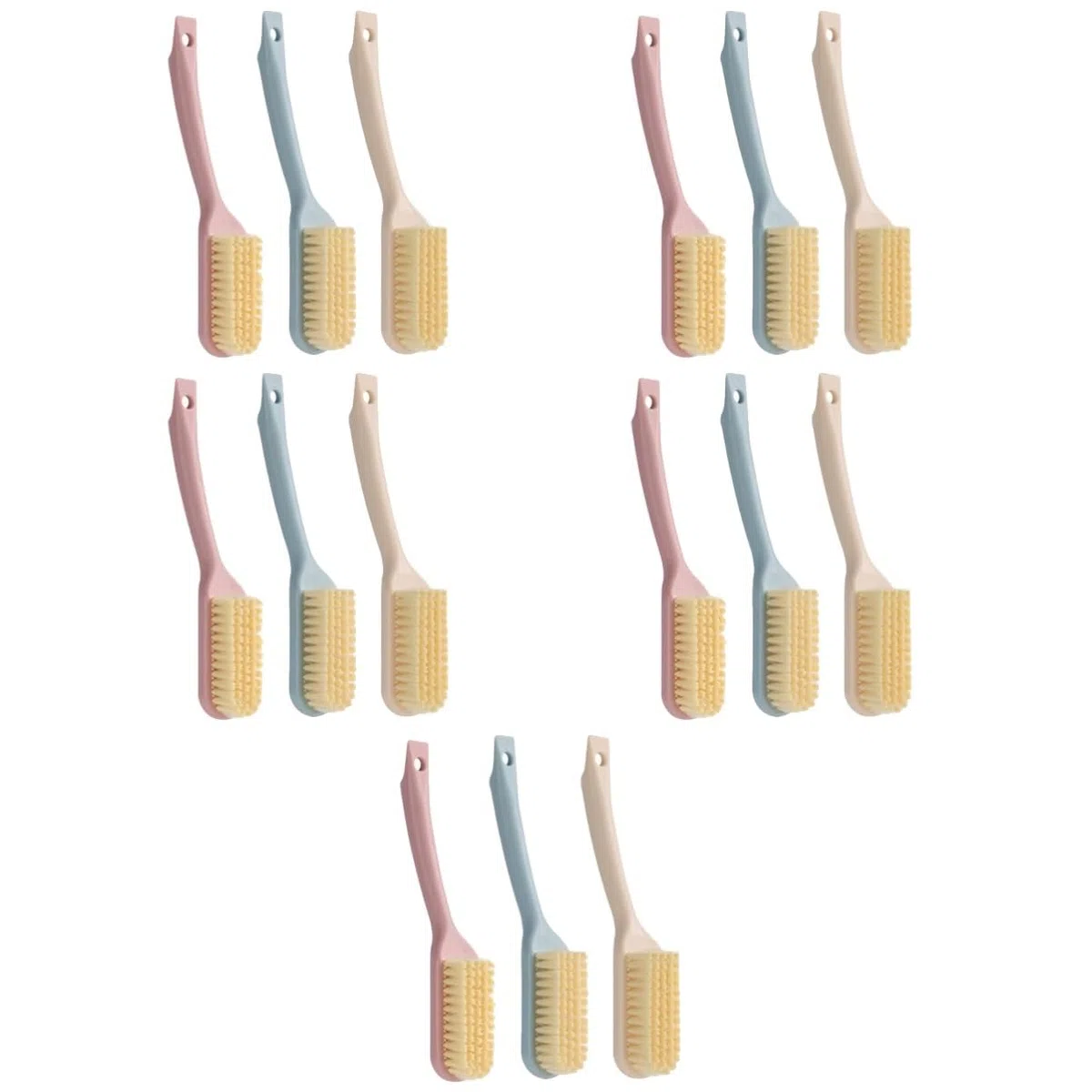 Healvian 5 Series Cepillo para Fregar Zapatos para Tareas Domésticas para Fregar Botas Cepillos para Ropa Herramienta para Zapatos Cerdas Largas De Mano para Dormitorio 3 Piezas x 5