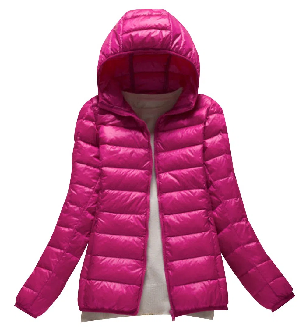 Abrigo Plumas con Capucha Mujer Abrigos Acolchado Plumiferos Ligeros Chaquetas Chaquetones Plumon Anorak Plumifero Corto Cazadoras Chaqueta Acolchada Mujer Plumas Ultralight Invierno Rosa M
