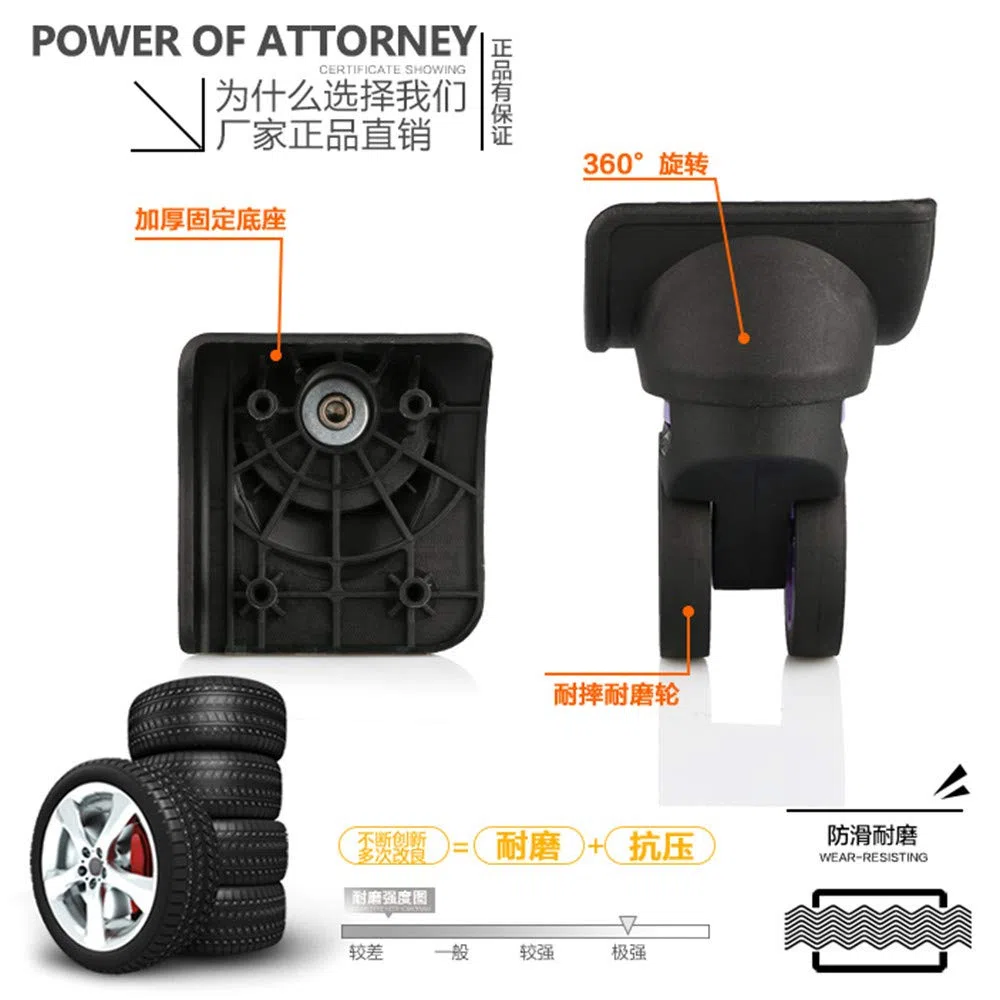 Reemplazo de ruedas de equipaje, Ruedas for maletas, ruedas for equipaje, ruedas de plástico de repuesto for maletas de viaje con giro de 360 ​​grados, reparación de ruedas for maletas, reemplazo de r
