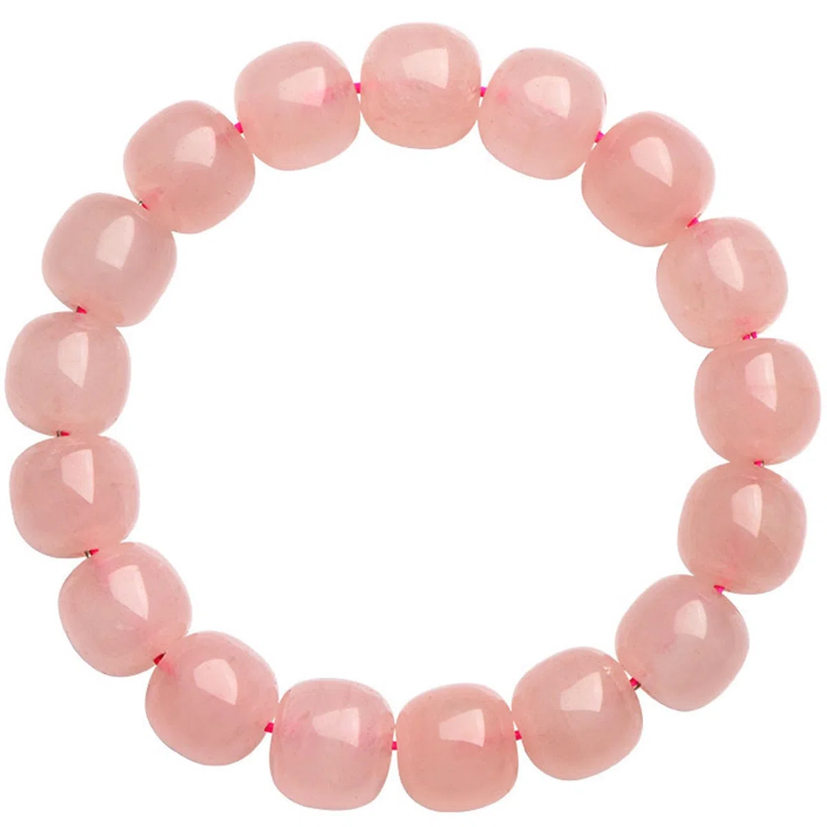 Pulseras Naturales Pulsera de Cuarzo Rosa, Pulsera elástica Hecha a Mano con Piedras Preciosas Rosas Naturales para Amor, energía Positiva, Yoga meditación Unisex para Equilibrio,10 * 12mm