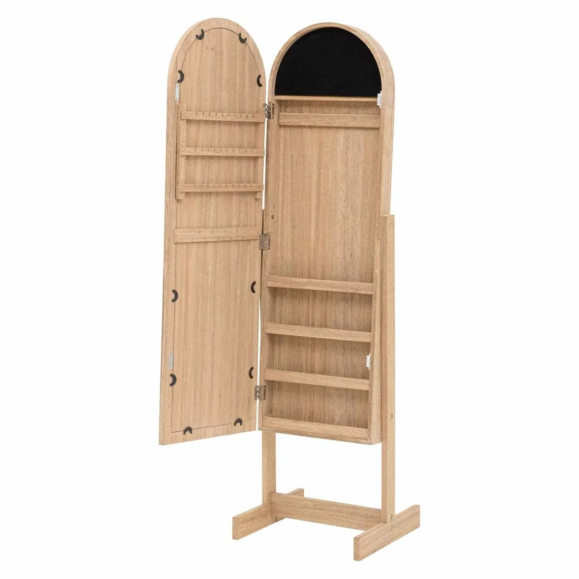 Atmosphera - Armario Joyero de pie con espejo 'Soleya' madera natural H.145cm