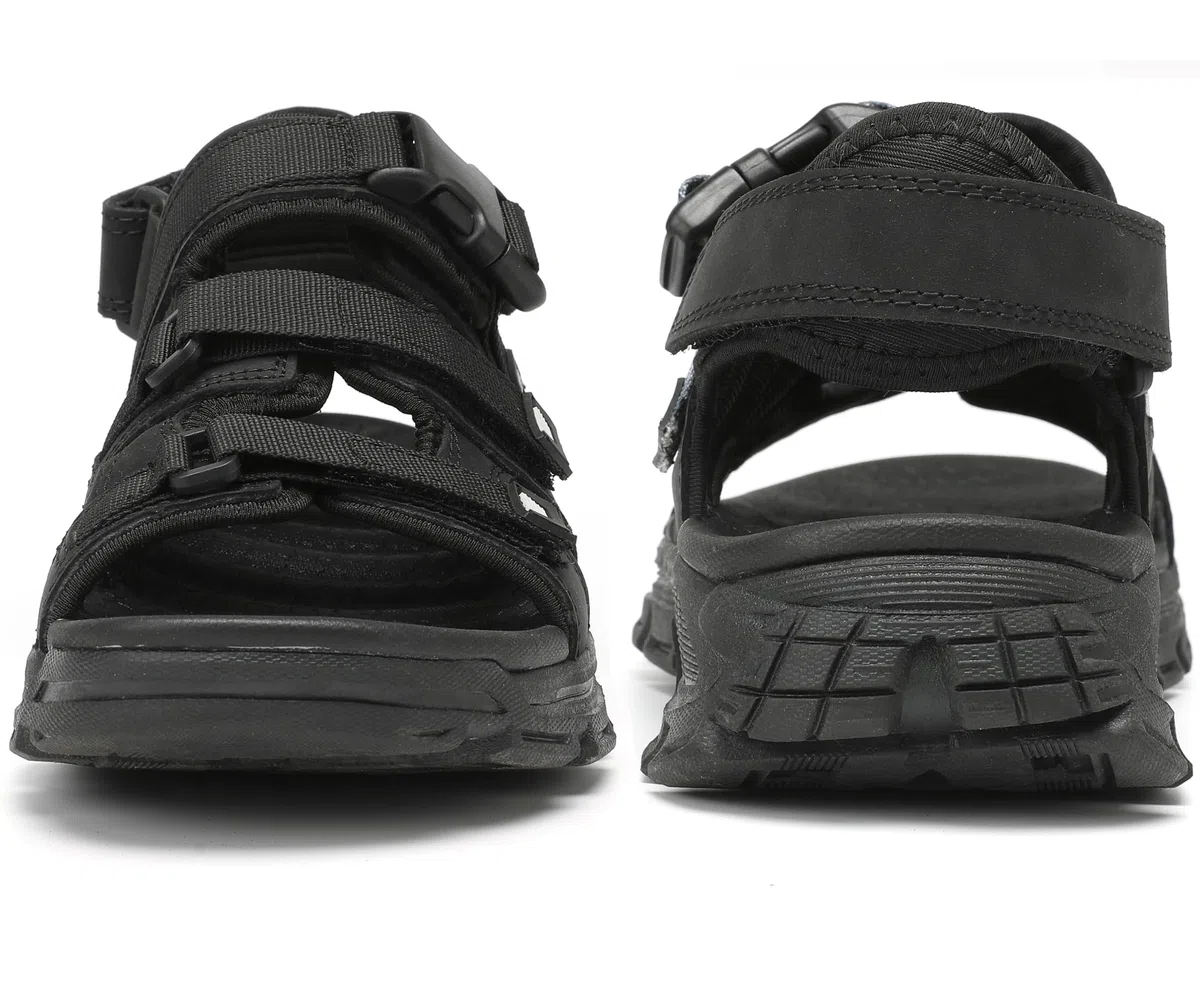 Sandalias Trekking Hombres Deportivas Verano Exterior Senderismo Zapatos con Punta Abierta Cuero Sandalias de Playa