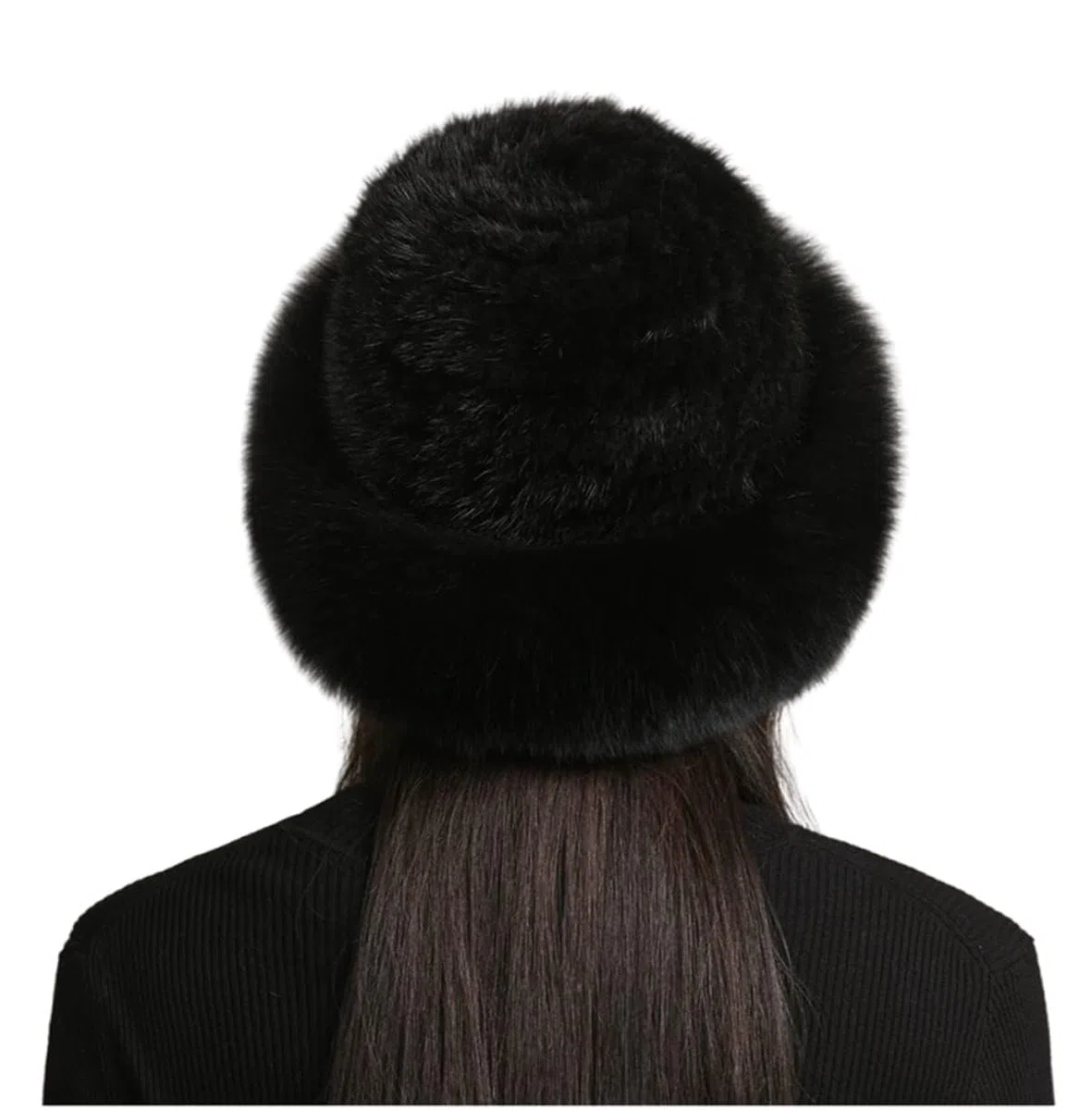 Gorros de Invierno para Mujer Niñas Piel de Visón Auténtica Gorro de Punto Borde Suave Moda