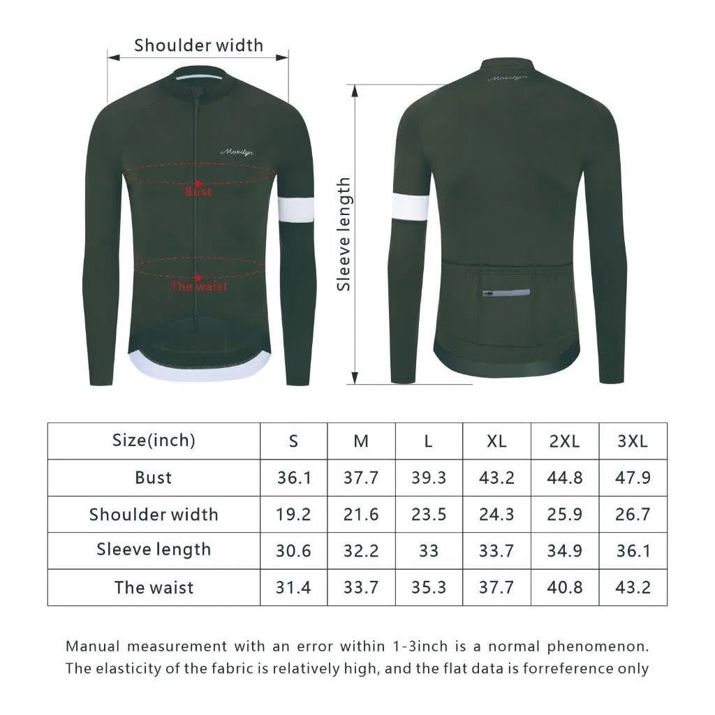 Moxilyn Jersey de ciclismo de invierno para hombre, manga larga, forro polar térmico, clima frío, chaquetas de ciclismo cálidas, bolsillos con cremallera