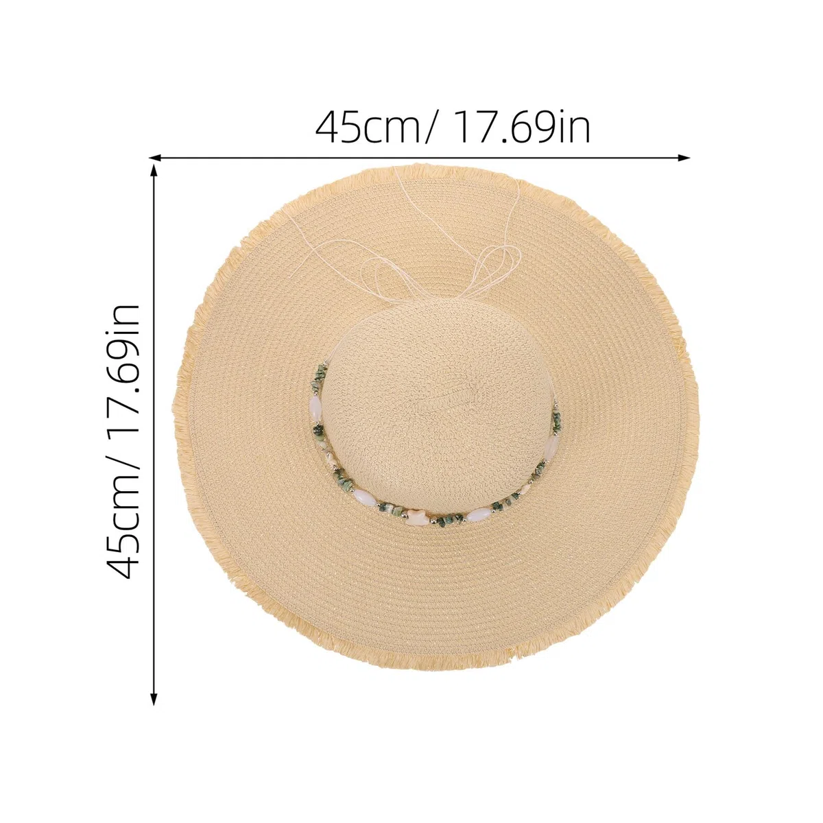 Sombrero de Paja para Mujer ala Ancha Beige Transpirable y Ligero Sombrero de Playa con Flecos Protección Solar UV Adecuado para Vacaciones y Uso al Aire Libre