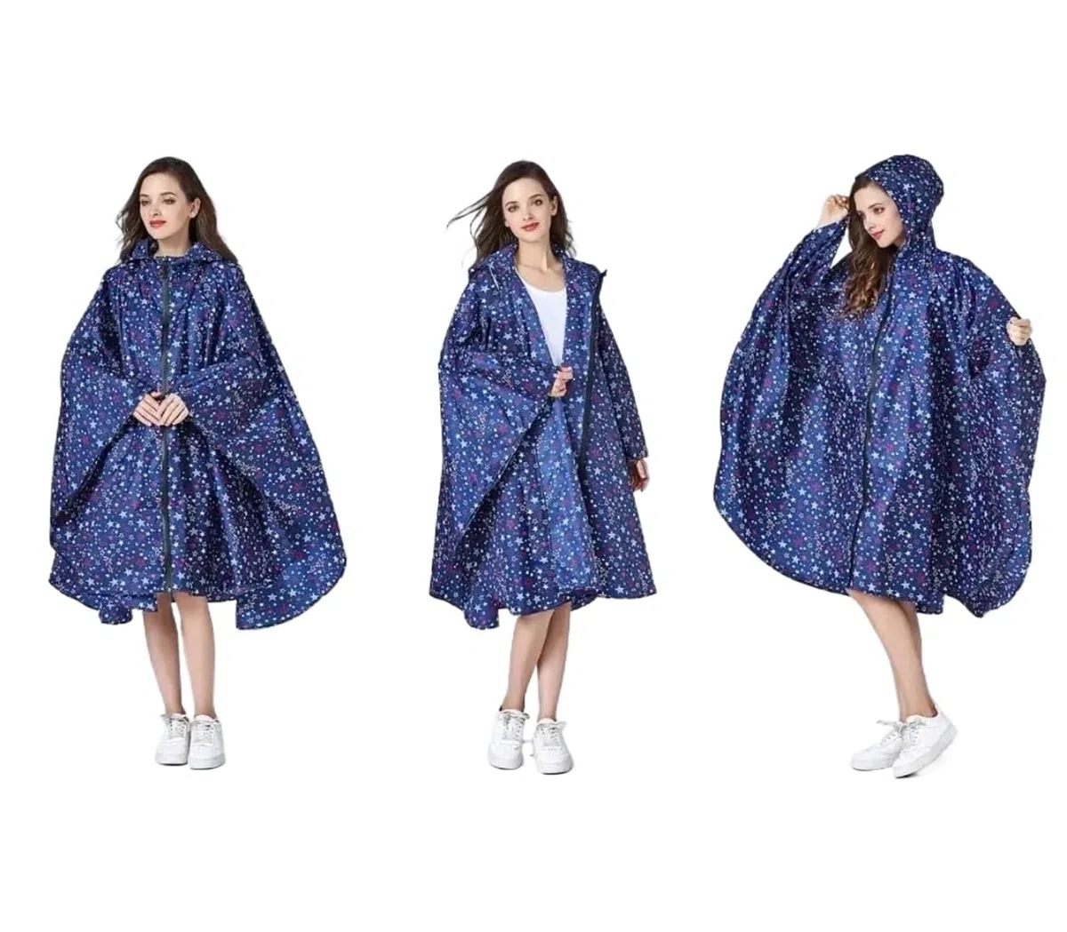 Poncho Impermeable Poncho impermeable for mujer, colorido con capucha y cremallera, ideal for actividades al aire libre, senderismo, camping, etc