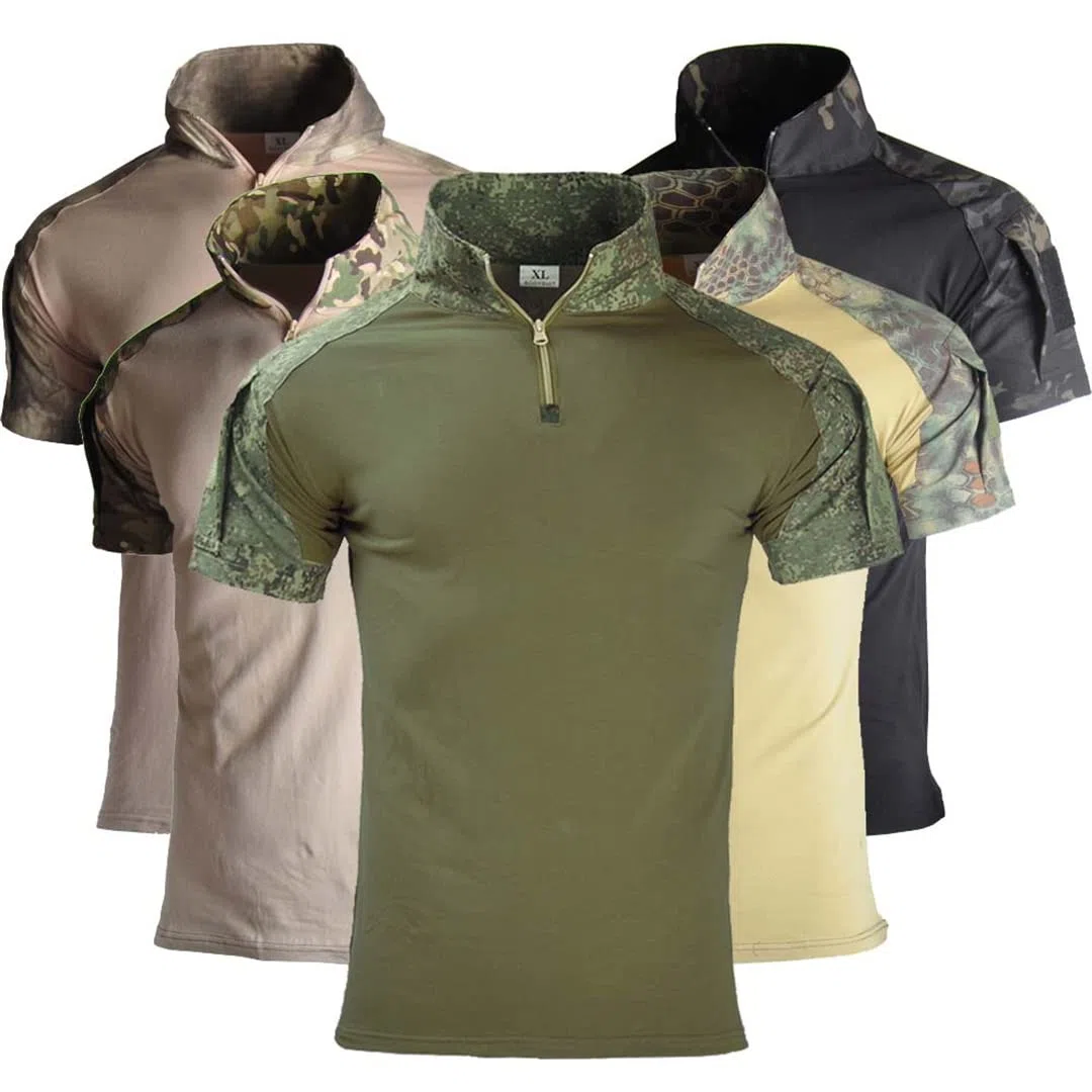 Hombres Militar Verano Manga Corta al Aire Libre Camiseta Ropa ejército Entrenamiento táctico Camiseta (ACU XL)