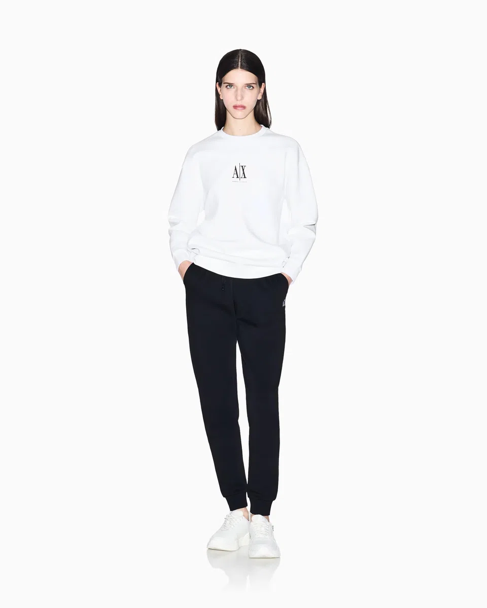 Armani Exchange Icon Project, Embroidered Logo, Crewneck Sudadera Mujer (Pack de 1)