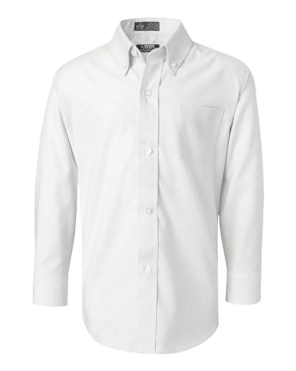 French Toast Big Boys 'Oxford de manga larga camiseta, blanco, 18