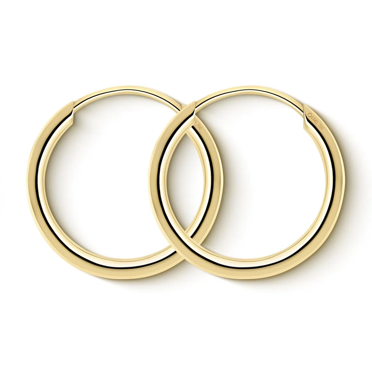 Aritos de oro pequeños finos 15mm 8k 9k 14k 18k Oro amarillo ancho 1.3mm Pendientes de Aro Mujer Niña Hombre Aros de oro Con caja de regalo de joyería