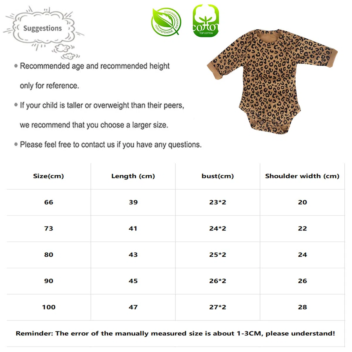 Camiseta Infantil Camisa De Fondo Mameluco De Una Pieza Hombres Y Mujeres Bebé Estilo Extranjero Bolsa con Estampado De Leopardo Pedo,F-73cm