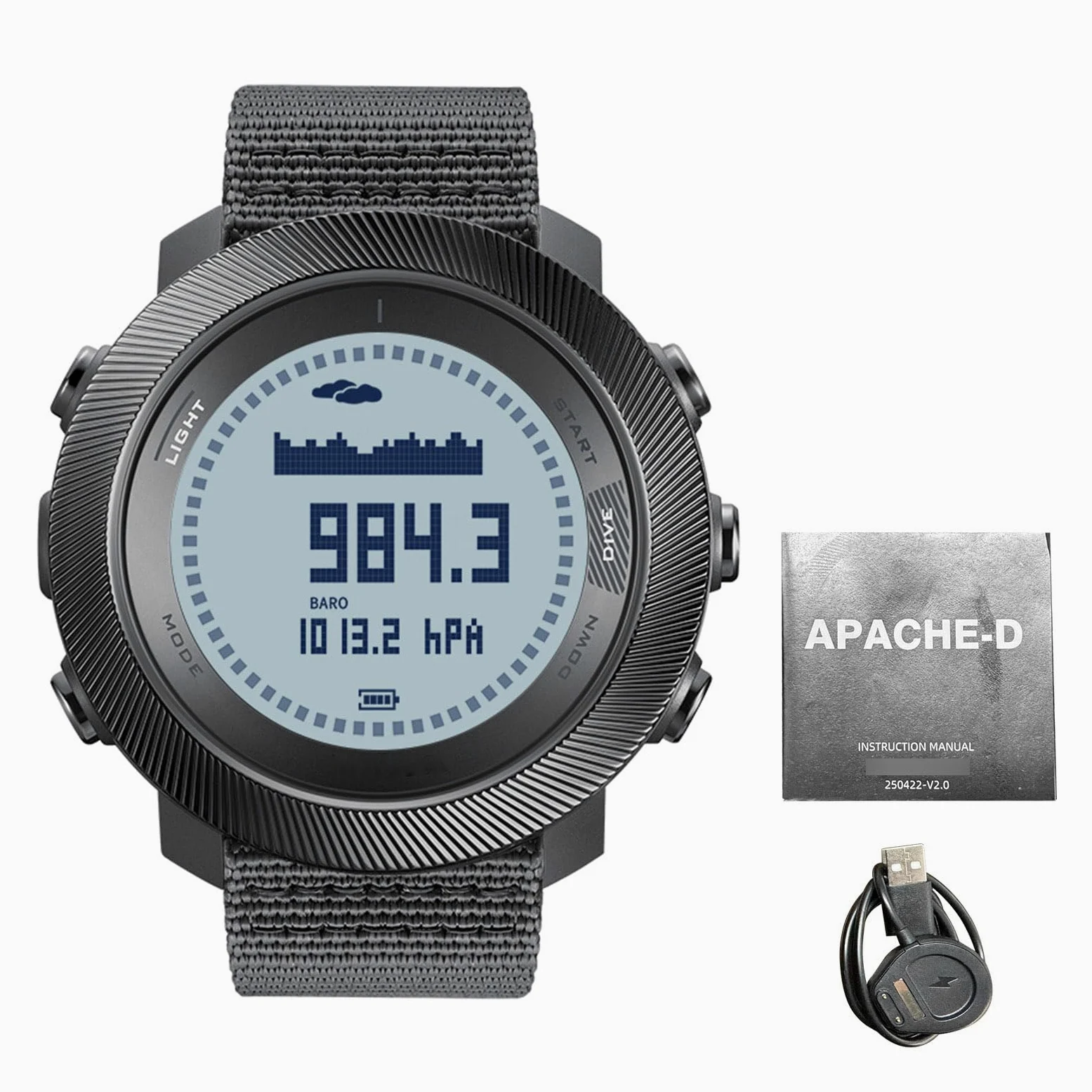 Zunate Reloj de Buceo Digital 100 M Resistente a la Lluvia |Reloj Deportivo Al Aire para Hombre con Brújula LED para Buceo y Senderismo