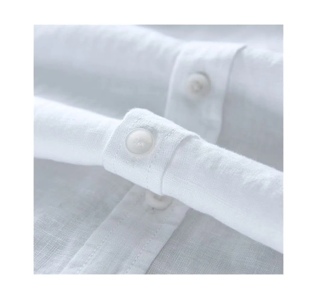Italia estilo 100% lino camisa de manga larga, hombres casual sólido blanco camisas, azul oscuro, 3XL