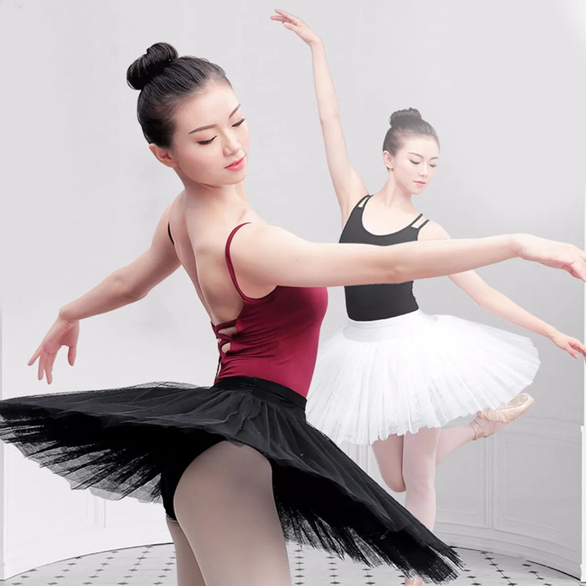 Falda tutú de tul con cintura elástica de 7 capas, falda de ballet para panqueques, bragas integradas para entusiastas del cosplay, falda tutú de panqueques, Negro, M
