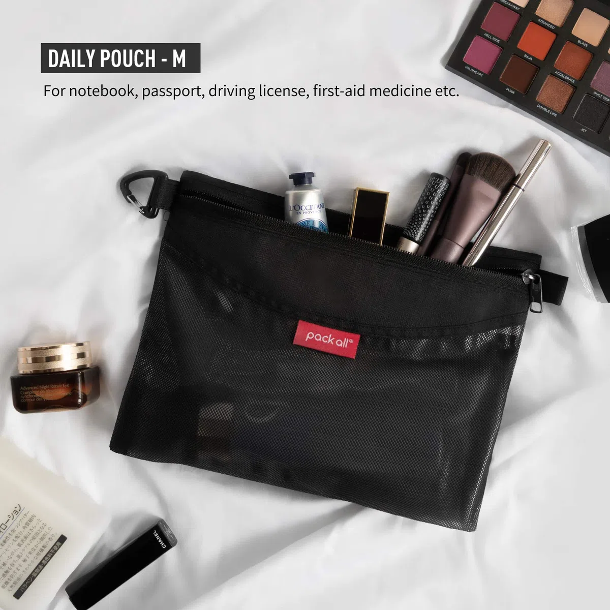 pack all 3 Piezas Bolsa para Todo Uso, Bolsa de Viaje, Material Impermeable, Bolso de Equipaje, Bolsa de Almacenamiento con Cremallera para Viajes, la Oficina, Materiales de Arte (Juego, Negro)