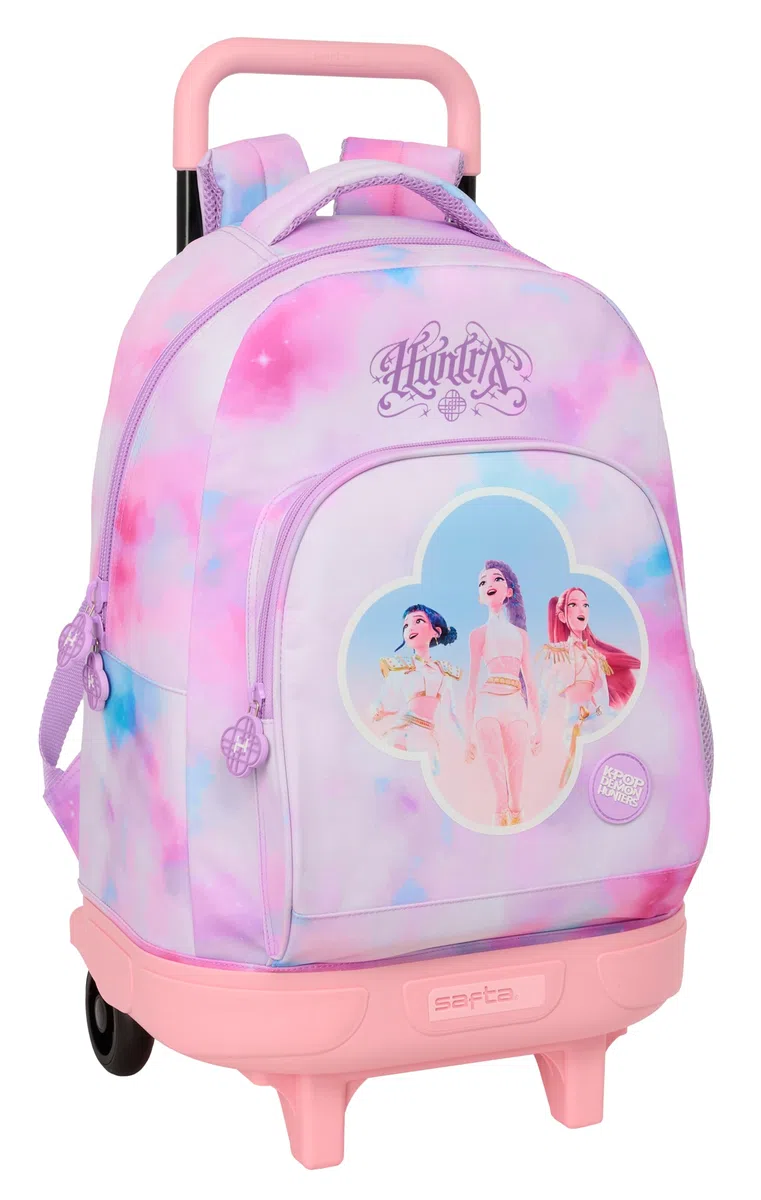 K-POP Demon Hunters - ARTIST - Mochila Grande con Ruedas, Compacta, Extraíble, Ideal para Niños de Diferentes Edades, Cómoda y Versátil, Resistencia, 33x22x45 cm