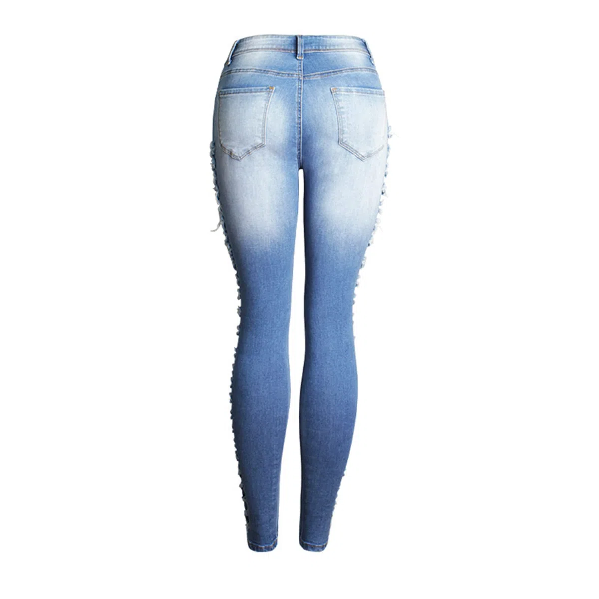 Ropa De Mujer Jeans con Agujeros, Corte Ajustado, Jeans Elásticos Y Pierna Pequeña.