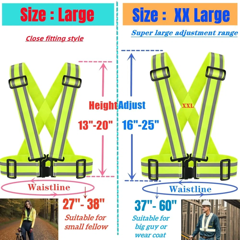 Chaleco de seguridad de alta visibilidad, equipo reflectante para correr, caminar, ciclismo, construcción, motocicleta, hombres, mujeres
