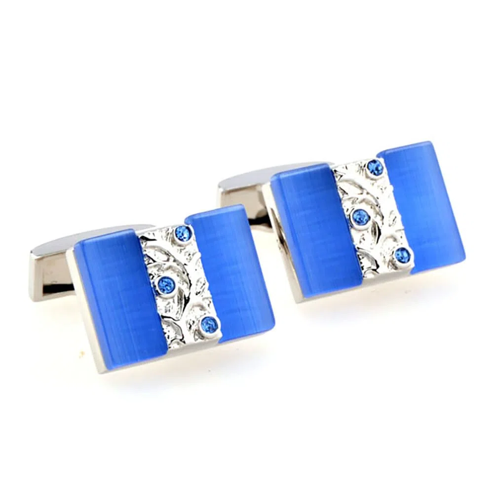 Gemelos de Camisa de joyería para Hombre diseñador Marca Blue Cuff Link Boda Masculina Lujo Botón Masculino Invitados