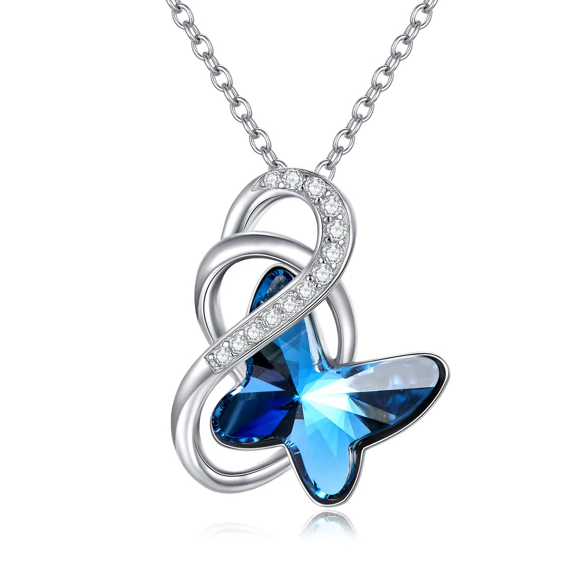 AOBOCO Collar de mariposa de plata de ley, joyería de mariposa, regalo de aniversario de cumpleaños para mujeres, niñas, hija, esposa