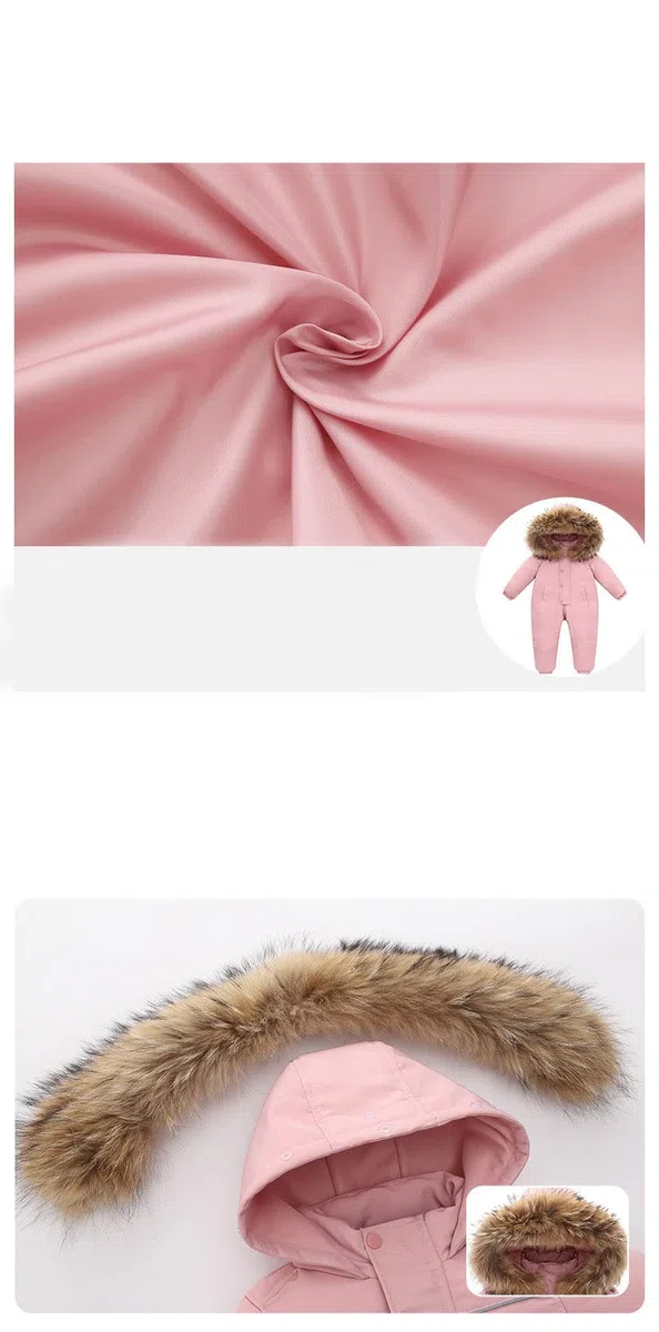 Jueshanzj Traje de una sola pieza para niños hombres y mujeres traje de esquí de plumón traje de una sola pieza 1-6 años engrosado, blanco, 120 cm