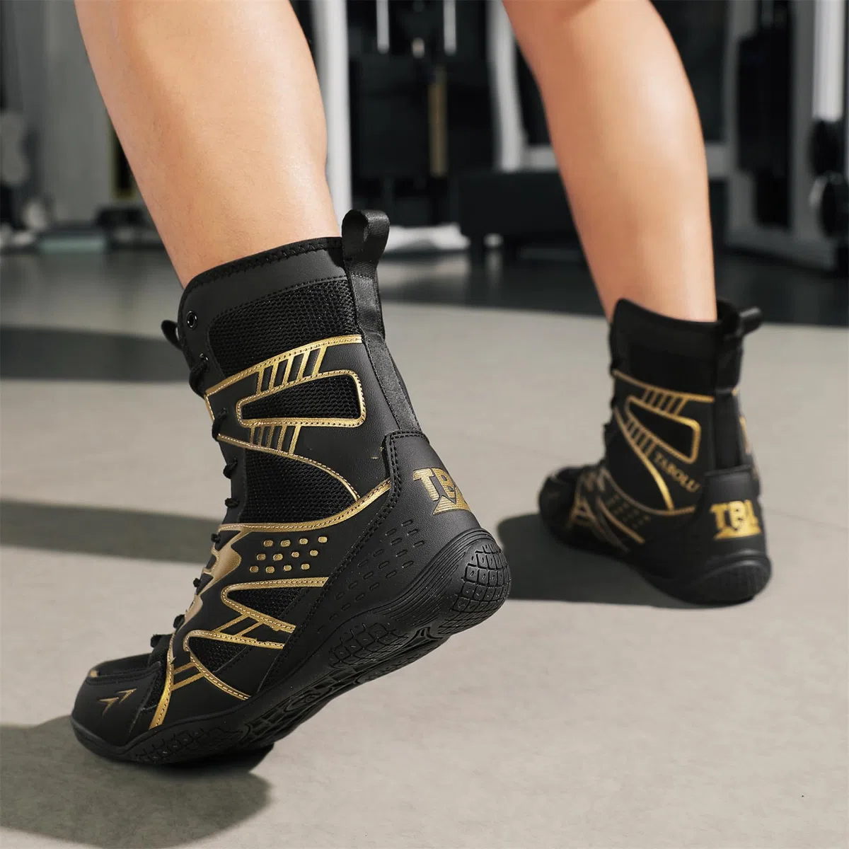Zapatillas Boxeo Hombre Antideslizantes Zapatillas Lucha Libre Entrenamiento Cruzado Transpirables para Gimnasio Levantamiento Pesas Combate