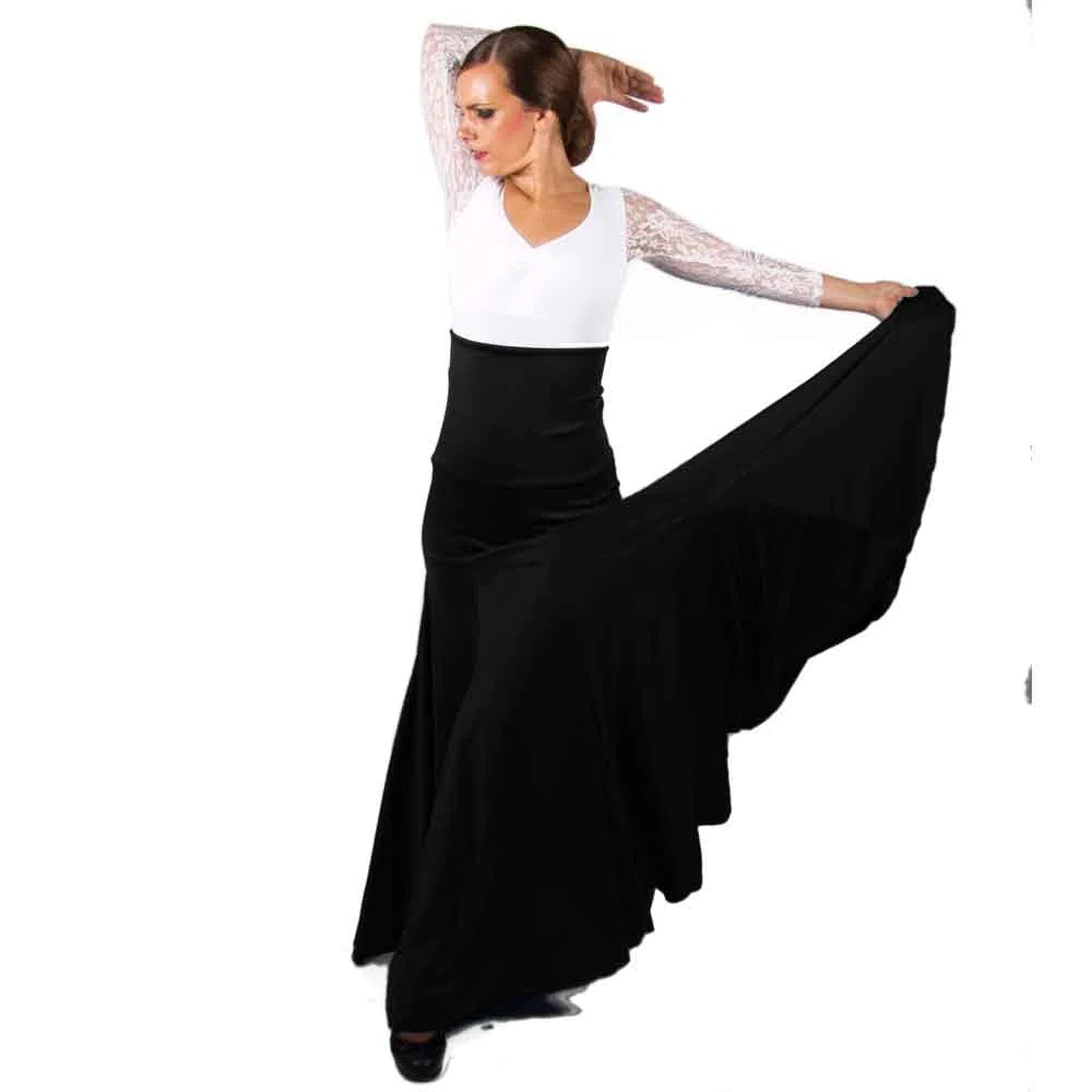 Falda de Flamenco de 8 Godet de Cintura Alta