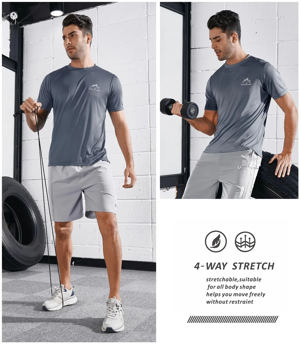 NORTHYARD Camisetas de protección solar UPF 50+ para hombre, de secado rápido, de manga corta, para senderismo, pesca, natación, protección contra erupciones, Nube, X-Large