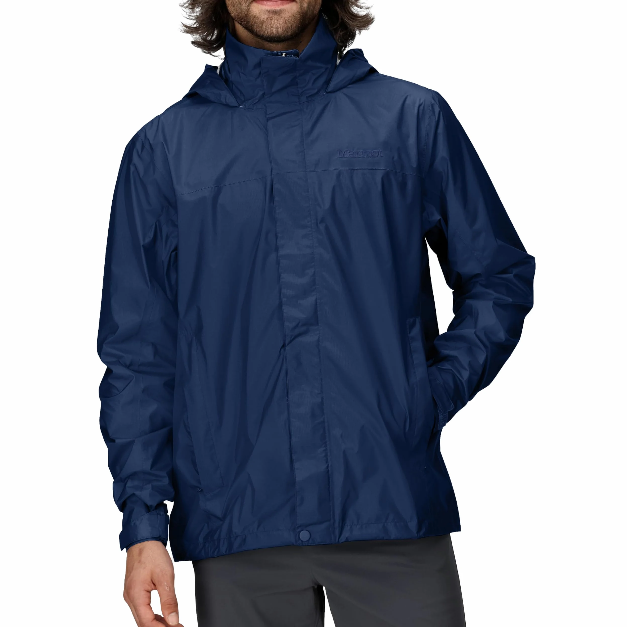 Marmot Precip Eco Jacket Chaqueta impermeable para lluvia, chubasquero transpirable con capucha, cortaviento ligero hardshell para senderismo y bicicleta Hombre (Pack de 1)