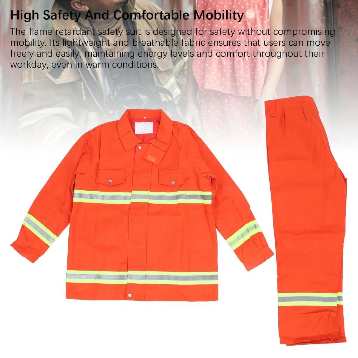 Traje de Trabajo Ignífugo Reflectante Mono a Prueba de Llamas Aislamiento Térmico Traje Ignífugo para Trabajadores en Entornos de Alto Riesgo Algodón/ABS/nylon 1 Juego para Uso Industrial