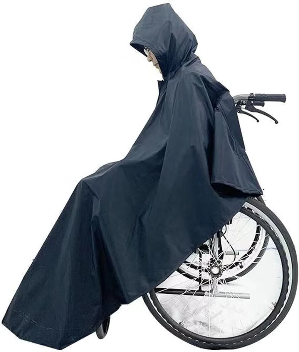Poncho impermeable para silla de ruedas, funda protectora con capucha, diseño resistente al viento, tiras reflectantes para protección contra la lluvia en sillas de ruedas y scooters de movilidad