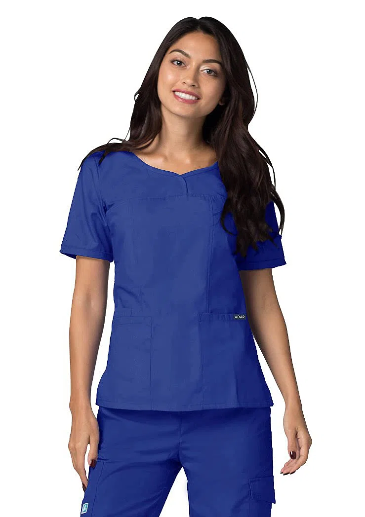Adar Uniformes médicos - Casaca médica para Mujer con Cuello en v - 628 - Royal Blue - S
